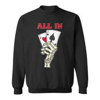 ギャンブル ポーカー プレーヤー スケルトン ハンド ポーカー カード 7 2 ポーカー スウェットシャツ - Kawaiitshirt