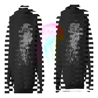 クラゲ カラフル ファンタジー 動物 アート グラフィック クラゲ スウェットシャツ - Kawaiitshirt
