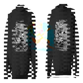 クラシックギターを弾く猫 猫 ギター 音楽 スウェットシャツ - Kawaiitshirt