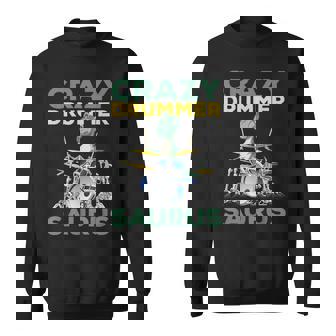 クレイジードラマー ザウルス ドラムプレーヤー ドラム 音楽プレーヤー 恐竜 スウェットシャツ - Kawaiitshirt