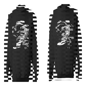 クロコダイル お父さん 母 恋人 モノクロ クロコダイル スウェットシャツ - Kawaiitshirt