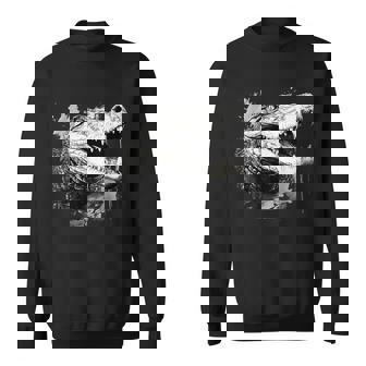 クロコダイル ワニの肖像画 爬虫類 カラフル アニマルプリント スウェットシャツ - Kawaiitshirt