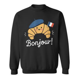 クロワッサン フランス語格言 フランス ベーキング 朝食 面白い スウェットシャツ - Kawaiitshirt