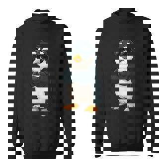 クールなペンギン漫画面白い動物サングラス付き スウェットシャツ - Kawaiitshirt