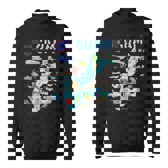 グアム、主要都市、旗、アメリカの観光名所地図 スウェットシャツ - Kawaiitshirt