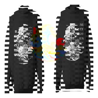 ケアンテリア 日本の神奈川波 サーフ 忠実な犬 スウェットシャツ - Kawaiitshirt