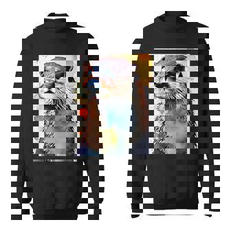 コツメカワウソ【どうぶつフレンズ】水彩画 動物 かわいい おしゃれ イラスト スウェットシャツ - Kawaiitshirt