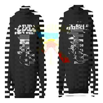 コロンビア ビンテージ コロンビアン カントリー レインボー レトロ 70年代地図 スウェットシャツ - Kawaiitshirt