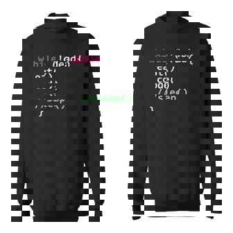 コンピュータサイエンスのpythonプログラマはコードの睡眠を食べます スウェットシャツ - Kawaiitshirt