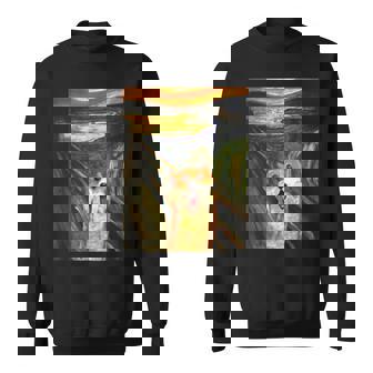 コーギー 面白いtシャツ 犬 ムンクの叫び かわいい メンズ 子供 おもしろ 服 ネタ わんこ スウェットシャツ - Kawaiitshirt