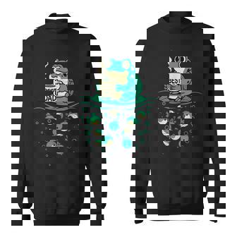 コーヒーとオタマジャクシのアートで面白い最高のお父さんカエル スウェットシャツ - Kawaiitshirt