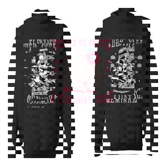 コーヒーフェミニストの怒りに支えられたスケルトンフェミニスト フェミニズム スウェットシャツ - Kawaiitshirt