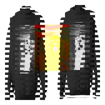 ゴールデンレトリバー 面白いtシャツ 犬 ムンクの叫び かわいい メンズ 子供 おもしろ 服 グッズ ネタ スウェットシャツ - Kawaiitshirt