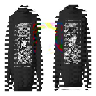 サイケデリック・ラーメン・アニメ・ガール マンガ・インスタント・ヌードル・ガール スウェットシャツ - Kawaiitshirt