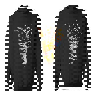 サクソフォニスト コロラド 蝶 音符 ジャズサックス スウェットシャツ - Kawaiitshirt