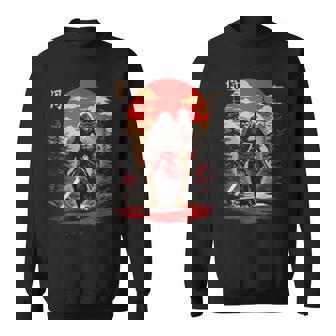 サムライビッグフット 日本のヴィンテージデザイン 面白い浮世絵アート スウェットシャツ - Kawaiitshirt