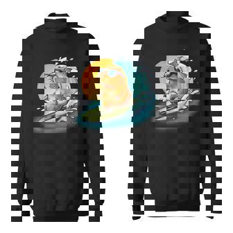 サングラスでサーフィンカピバラ スウェットシャツ - Kawaiitshirt