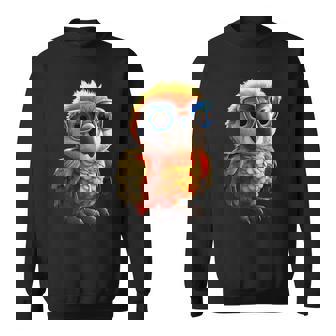 サングラスをかけたインコ コンゴウインコ オカメインコ かわいいインコ スウェットシャツ - Kawaiitshirt