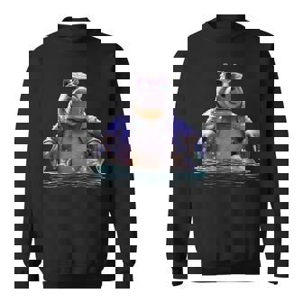 サングラスをかけたカバ カバ かわいいカバ スウェットシャツ - Kawaiitshirt