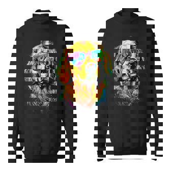 サングラスをかけたゴールデン・レトリーバー 犬が大好き スウェットシャツ - Kawaiitshirt