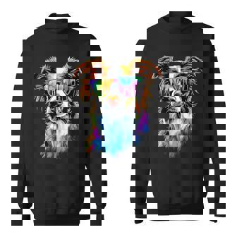 サングラスをかけたボーダーコリー 子犬 かわいいボーダーコリー スウェットシャツ - Kawaiitshirt