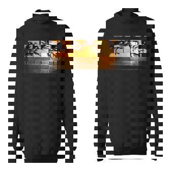 サンセット ビーチ ヤシの木 クール 海 サーフィン スウェットシャツ - Kawaiitshirt