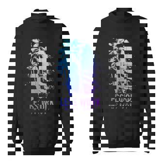 サーフィン ヴィンテージ サーフボード ヤシの木 ビーチ 面白い サーファー スウェットシャツ - Kawaiitshirt