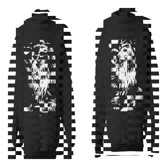 シェットランド・シープドッグ お座り犬 ハート シェルティ グラフィック デザイン スウェットシャツ - Kawaiitshirt