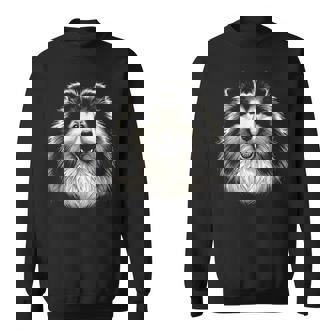 シェットランド・シープドッグ犬シェルティの顔のグラフィック アート デザイン スウェットシャツ - Kawaiitshirt