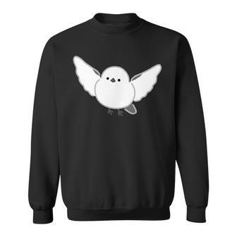 シマエナガ 翼を広げて飛ぶ しまえなが デフォルメ スウェットシャツ - Kawaiitshirt