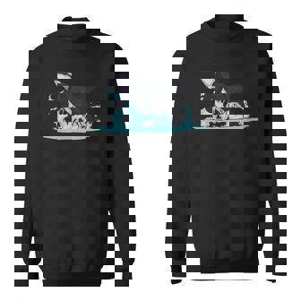 シャチギフトジャンピングオルカシャチ 長袖tシャツ スウェットシャツ - Kawaiitshirt