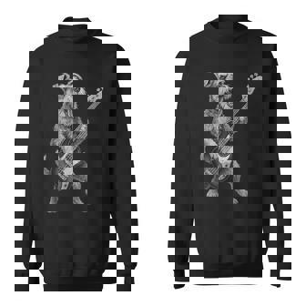 シュナウザー 演奏 ベース ギター ロックミュージック 犬好き スウェットシャツ - Kawaiitshirt