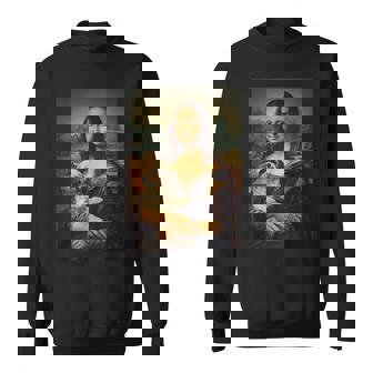 シーズー モナリザ 絵画 アート 犬 ママ お父さん スウェットシャツ - Kawaiitshirt