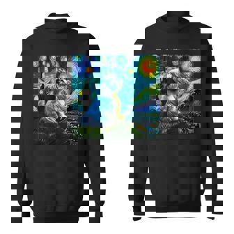 シーズー 面白いtシャツ 犬 ゴッホ 星月夜 かわいい メンズ 子供 おもしろ 服 グッズ ネタ スウェットシャツ - Kawaiitshirt