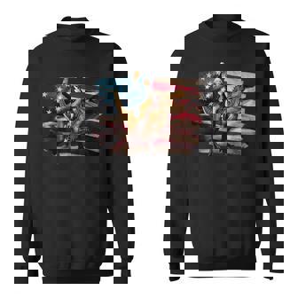 ジョージ・ワシントン ライディング A ダイナソー 面白い 4Th Of July デザイン スウェットシャツ - Kawaiitshirt