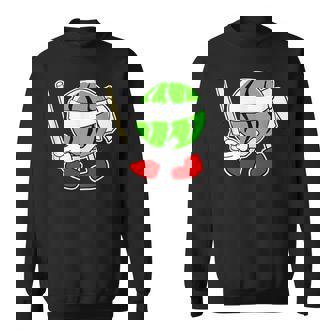 スイカ割り・夏 西瓜わり（すいかくん）【サマータイム】リゾート・夏 大好き／面白 イラスト スウェットシャツ - Kawaiitshirt