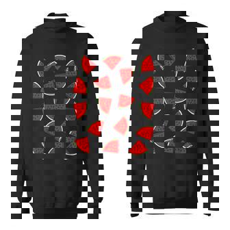 スイカ柄 夏 フルーツ 恋人 フルーツ スライス 種 スウェットシャツ - Kawaiitshirt