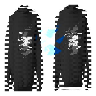 スコットランドの地図と旗の胸のロゴ スコットランドのお土産 スウェットシャツ - Kawaiitshirt