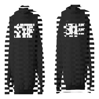 スタッフ社員 イベントスタッフ表裏プリント 白 スウェットシャツ - Kawaiitshirt