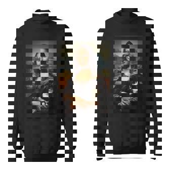 スノーシュー 猫 モナリザ 絵画 アート ママ お父さん スウェットシャツ - Kawaiitshirt