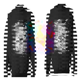 スペースレーザーアヒル食べるピザ、ギャラクシーダック。 スウェットシャツ - Kawaiitshirt