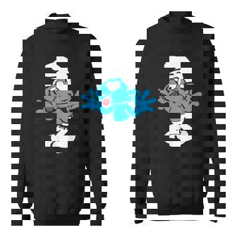スマーフ ジョキー スマーフ 舌 ジョイフル ブルー コミック スマーフェット スウェットシャツ - Kawaiitshirt