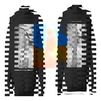 セクシーガールグラフィックtシャツ 「モダンピンナップガール&ウクライナ国旗2」 スウェットシャツ - Kawaiitshirt