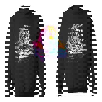 タイガーミュージック Dj ターンテーブル Dj タイガーテクノ ダンスクラブ ハウス スウェットシャツ - Kawaiitshirt