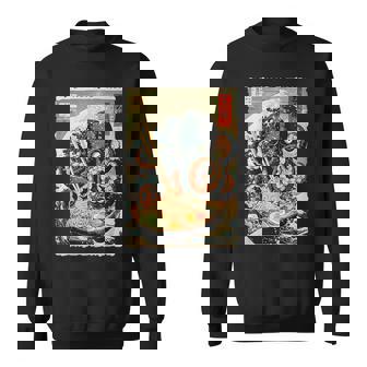 タコを食べる ラーメン 麺 和 漫画 アニメ 浮世絵 スウェットシャツ - Kawaiitshirt