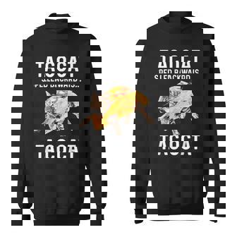 タコキャットは後ろ向きに綴られたタコキャット 愛猫とタコス スウェットシャツ - Kawaiitshirt