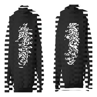 タツノオトシゴ ポリネシア トライバル マオリ柄 ライト スウェットシャツ - Kawaiitshirt