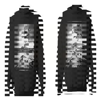タヒチ州の熱帯小屋のモノクロ写真 スウェットシャツ - Kawaiitshirt
