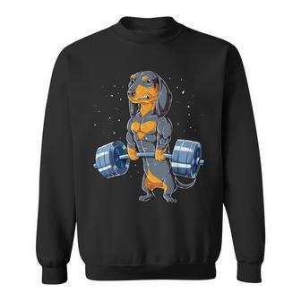 ダックスフント ウェイトリフティング 面白い デッドリフト メンズ フィットネス ジム ギフト スウェットシャツ - Kawaiitshirt