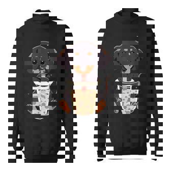 ダックスフンド ボバティー バブルティー アニメ カワイイ 犬 スウェットシャツ - Kawaiitshirt